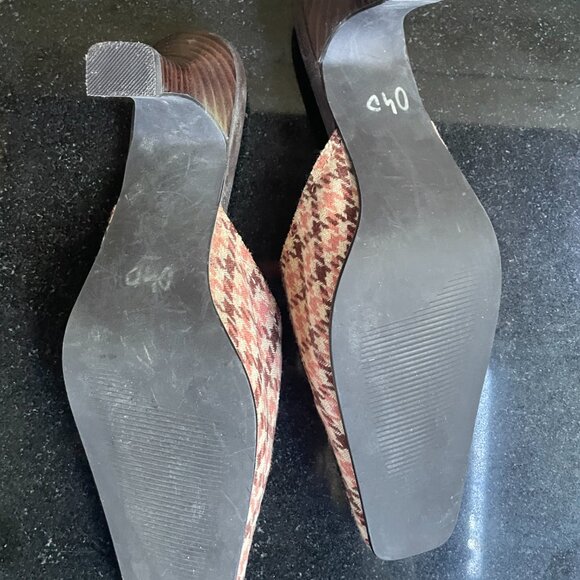 Vintage Impo Houndstooth Mules Slip-On Block Heel Loafers Women’s Size 6M - Picture 5 of 5